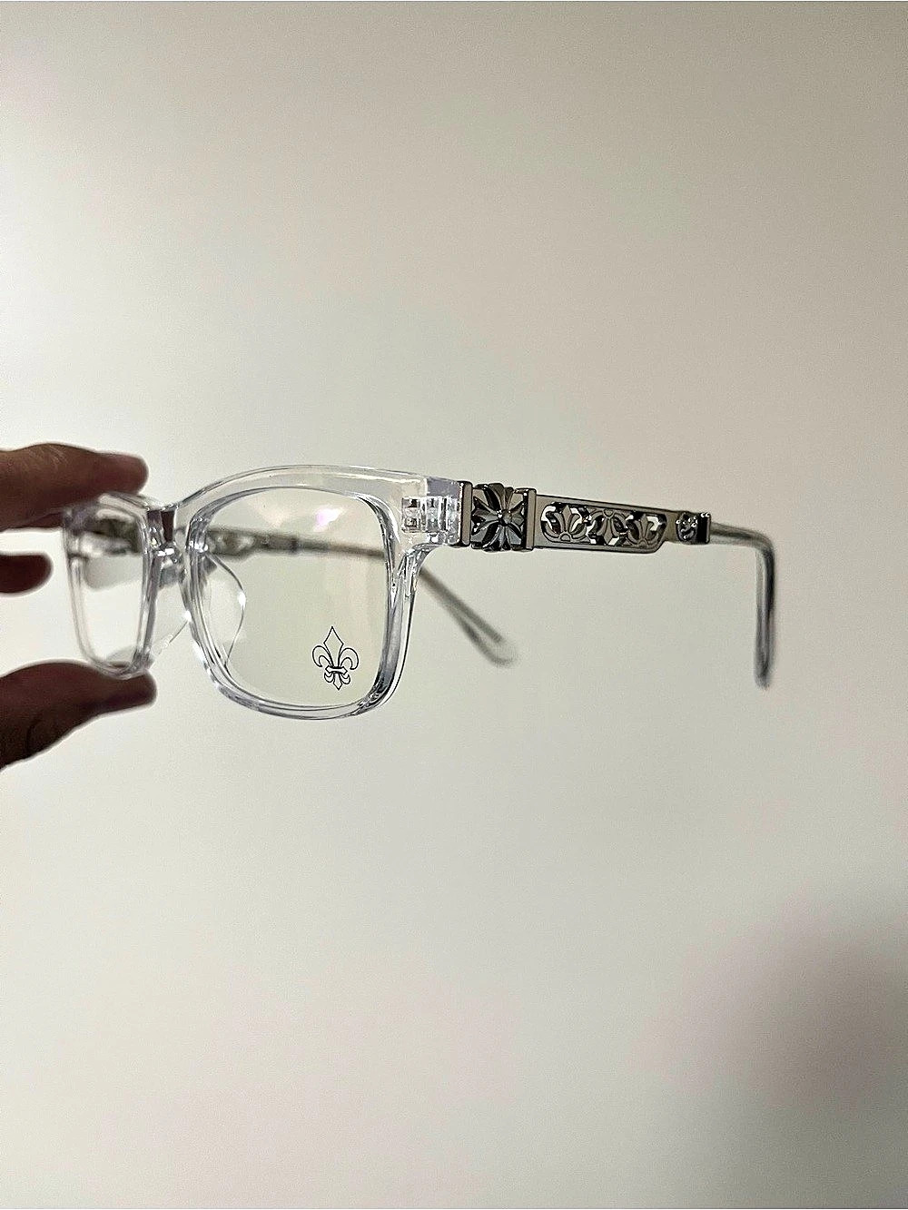 Chrome Heart Clear Silver-Detail Glasses Like New